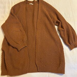 Orange Brown oversized knit cardigan size S/M perfect condition
